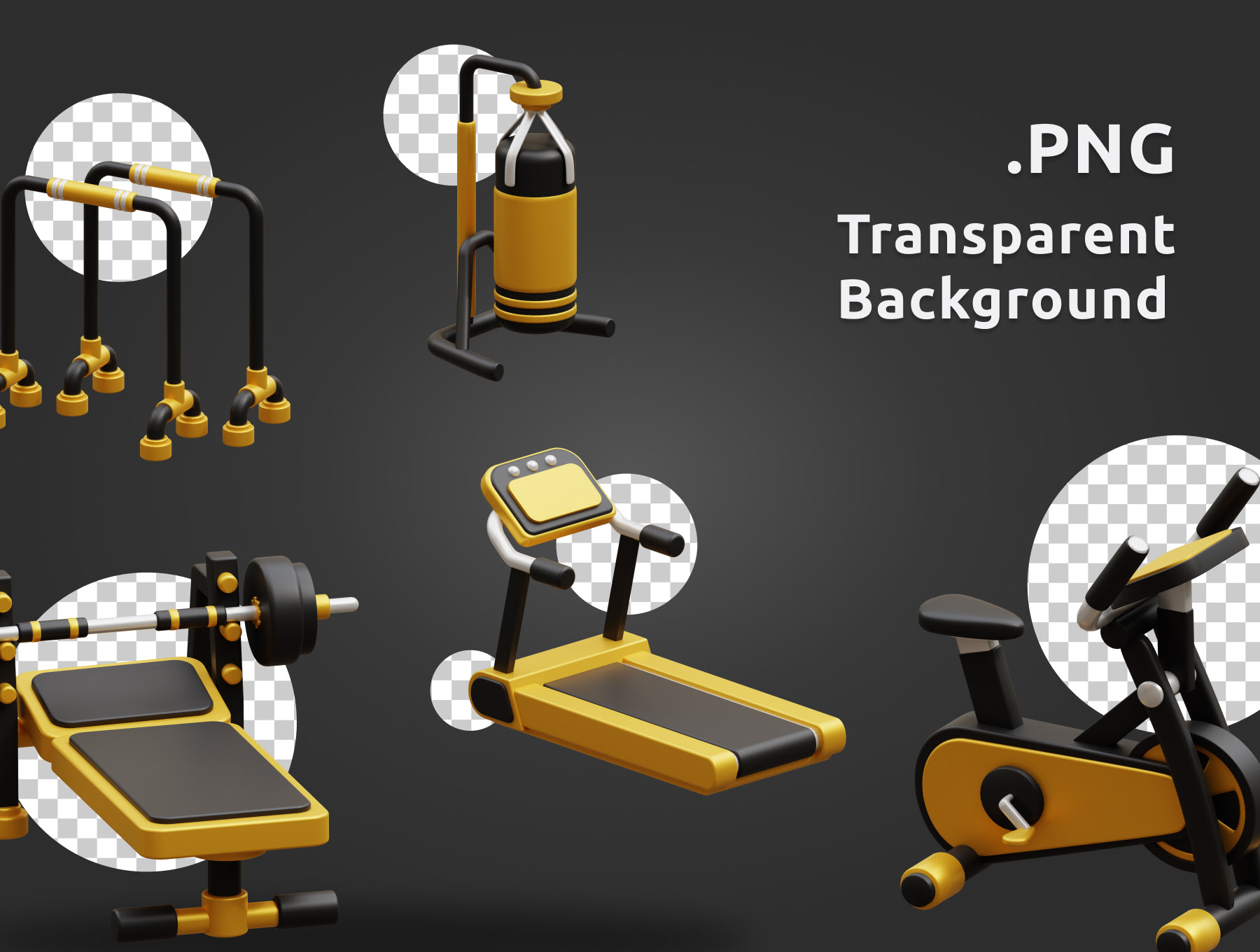 健身和健身房3D图标包 Fitness and Gym 3D Icon Pack blender, figma格式-3D/图标-到位啦UI